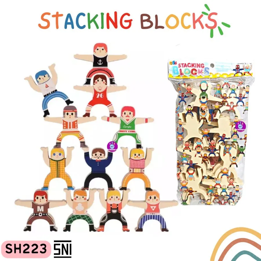 Susun Balok Keseimbangan Mainan Kreatifitas Edukasi Anak Stacking Blocks Balancing Toys SH 223 //MAINAN MONOTORING ANAK //MAINAN KREATIF ANAK//MAINAN MURAH// MAINAN ANAK 2 3 4 5 6 7 THN