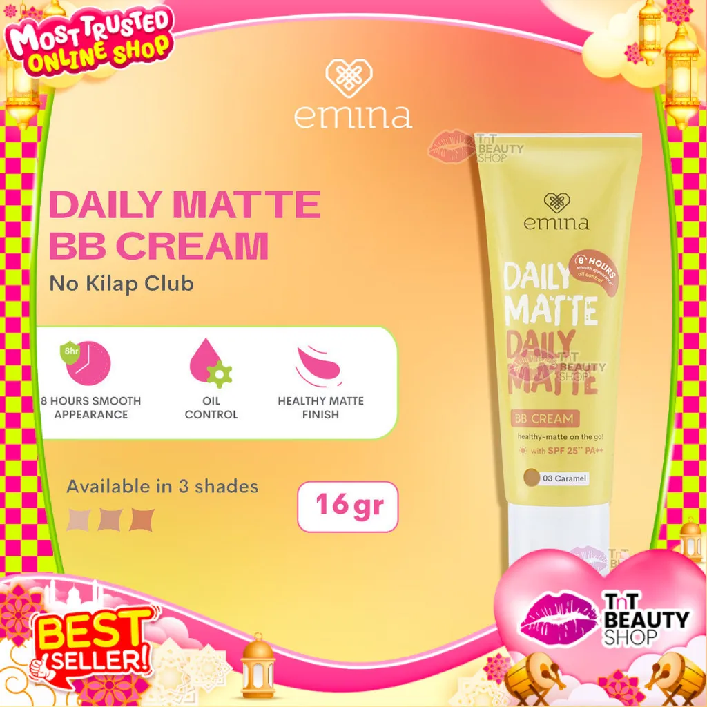 Emina Daily Matte BB Cream 16gr - Melembabkan, Matte Finish, Oil Control | TnT Beauty Shop