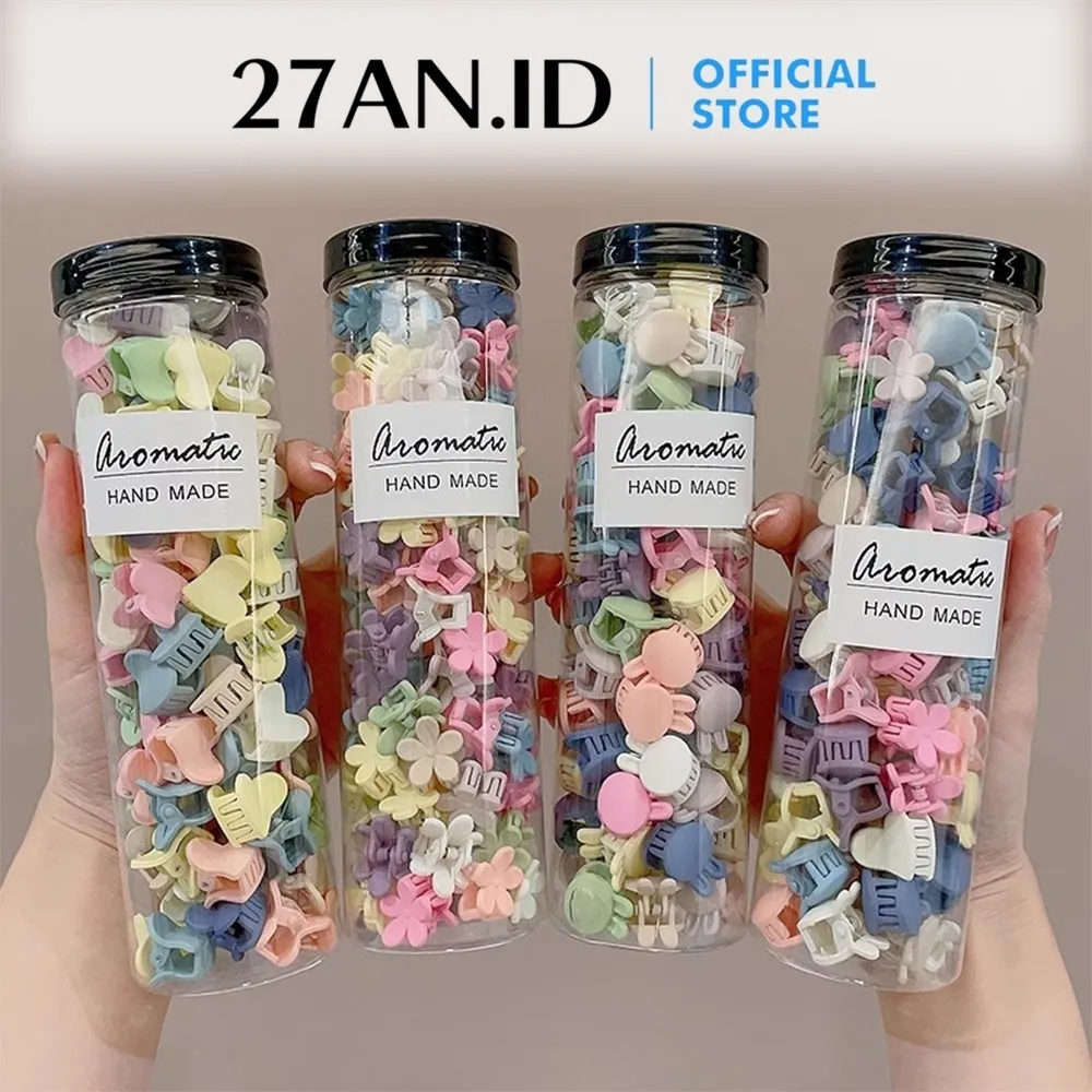 (27AN.ID) Jepitan Rambut Free Toples Tabung Isi 80 Pcs H917 Aksesories Rambut Anak Karakter Warna Warni Lucu