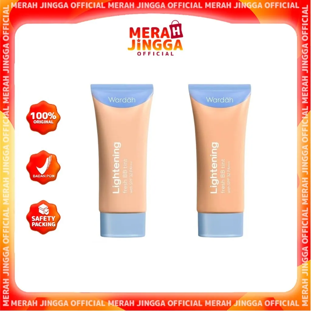 Wardah Lightening Fresh BB Tint 30ml - 15ml | Base Makeup SPF 32 PA+++ | Merah Jingga Official
