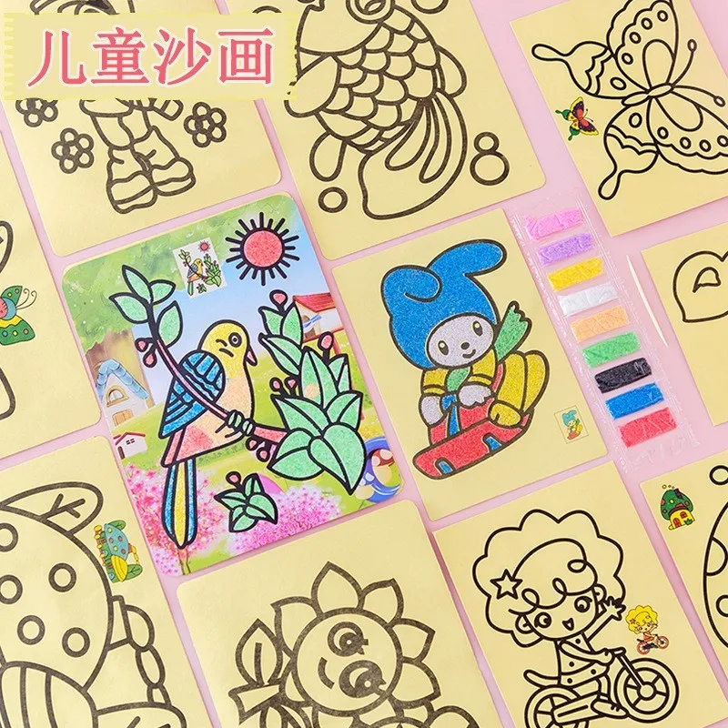 Happy Toys/MAINAN EDUKASI ANAK LUKISAN PASIR WARNA / MEWARNAI SAND PAINTING/Sand Art Lukis Pasir Kreatif Anak Edukasi DIY /MAINAN MEWARNAI LUKIS PASIR/MAINAN EDUKASI ANAK LUKISAN PASIR WARNA - Sand Art Lukis Pasir Kreatif DIY Mainan Mewarnai Edukasi Anak