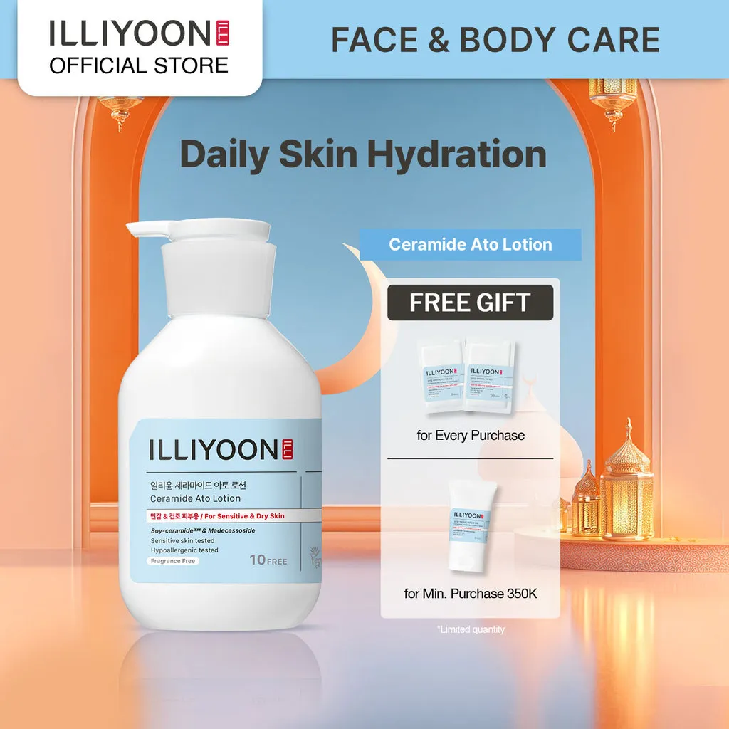 ILLIYOON Ceramide Ato Lotion - Daily Skin Hydration - Pelembap Wajah dan Badan untuk Menjaga Skin Barrier