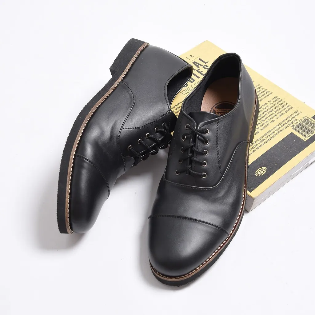 Jack Footwear - Harrison Black Sepatu Oxford Loafers Pria Formal Kantor Kerja Kuliah Kondangan