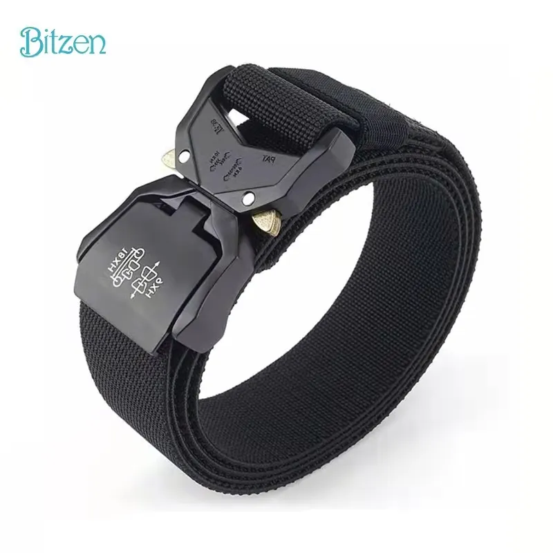 Bitzen Ikat Pinggang Pria Nylon Canvas Sabuk Tactical Gesper Pria Quickly Unlock Sabuk Pinggang Pria