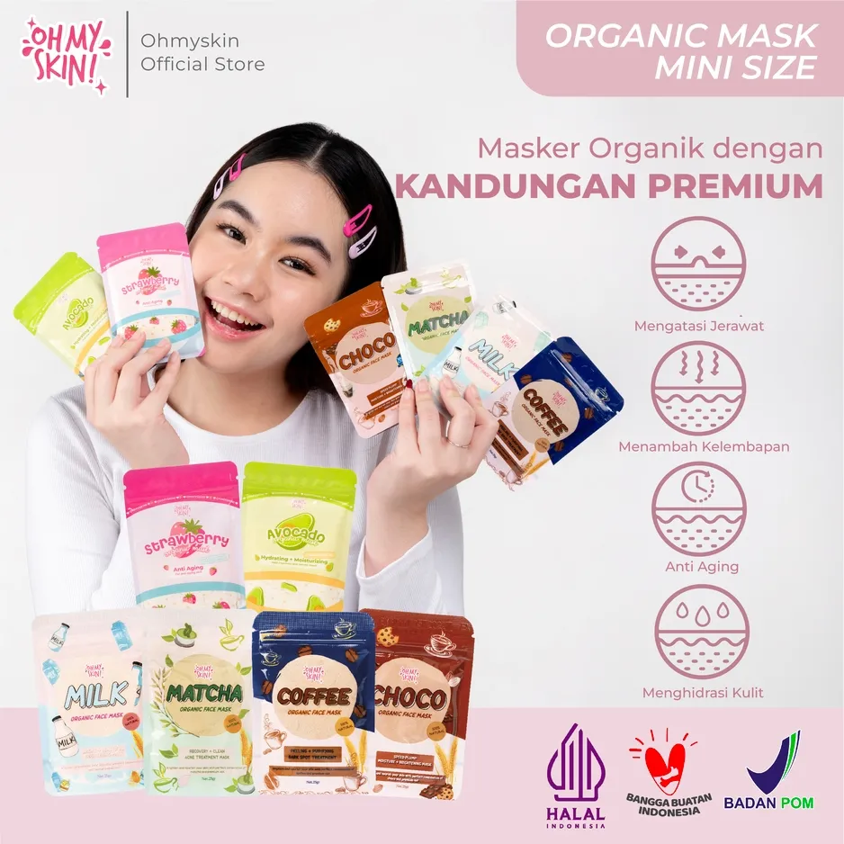Oh My Skin! Masker Wajah | Face Mask | Organic Mask | Masker organik BPOM MINISIZE 25gr