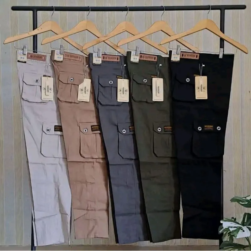 Celana panjang cargo katun streach