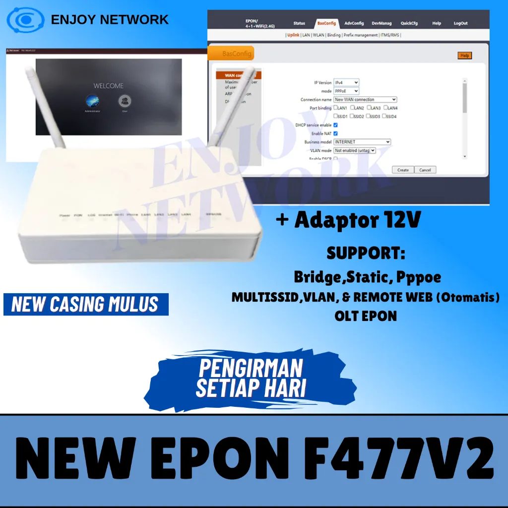 ZTE EPON F477 V2 - Dengan Adaptor