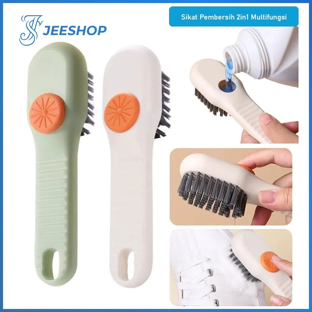Alat Sikat Pembersih 2in1 Multifungsi Alat Pembersih Dengan Dispenser Tabung Sabun Serbaguna