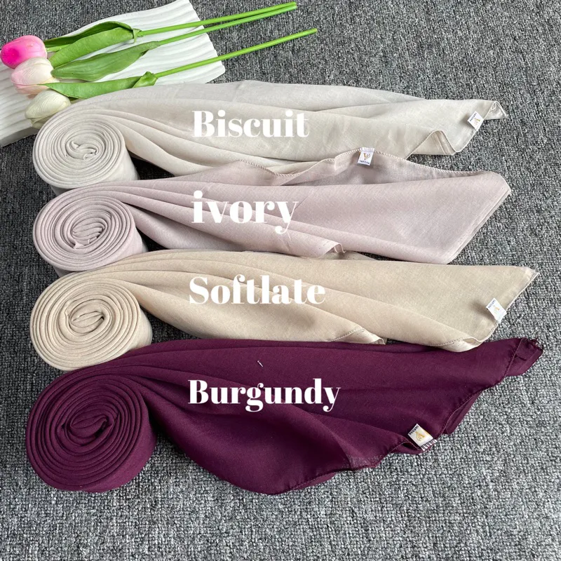 Hijab Segi Empat Paris Jadul By VARISHA Jilbab Warna Terlaris Kekinian Soft Colour