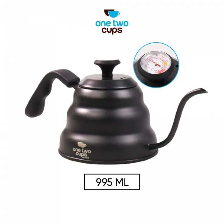 One Two Cups Coffee Maker Pot Kettle Teko Barista Leher Angsa Thermostat 955 ML - KE4012