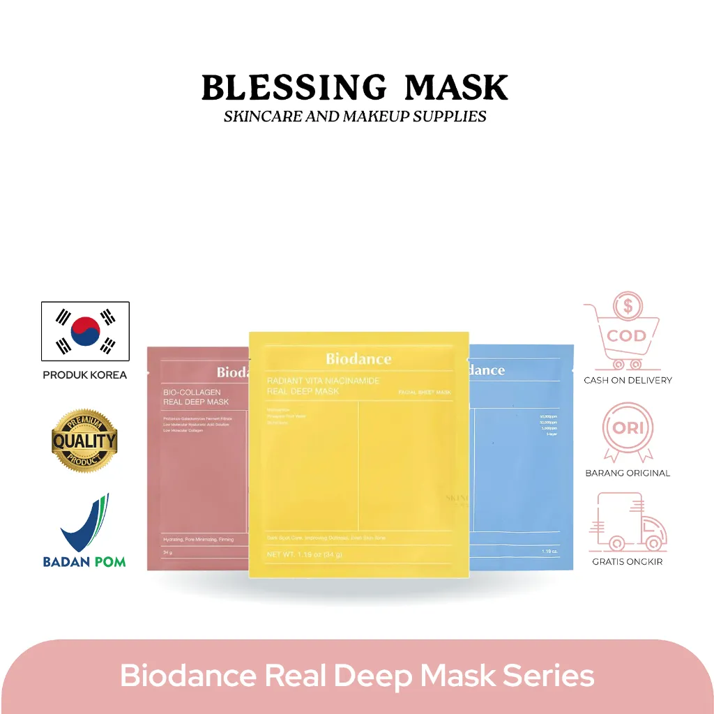 BIODANCE - Bio Collagen Real Deep Mask | Hydro Cera Nol Real Deep Mask - 1pcs | 1sheet Cocok untuk kulit yang sensitif