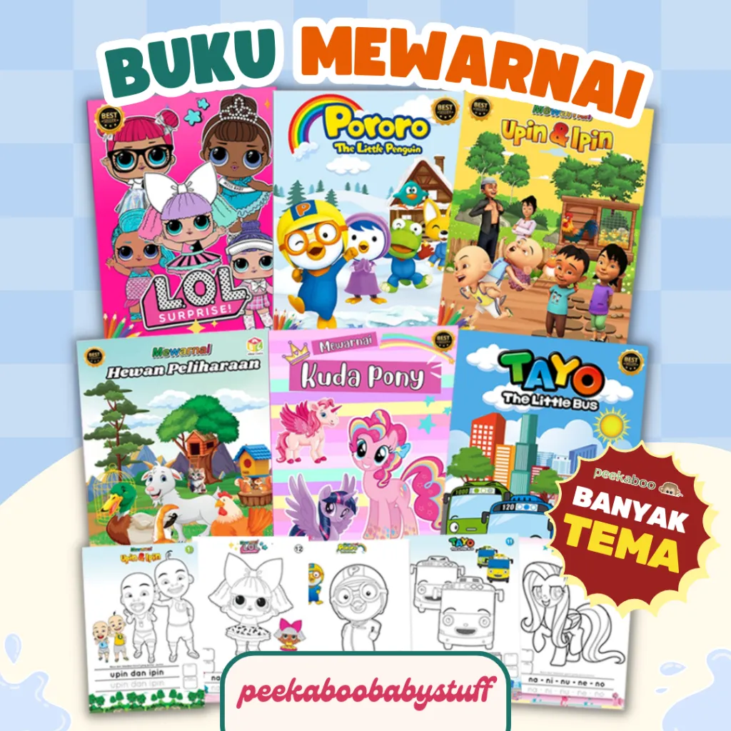 BUKU MEWARNAI FULL COLOUR (FC) A5 || BUKU WARNA ANAK PAUD TK SD MEMBACA MENULIS