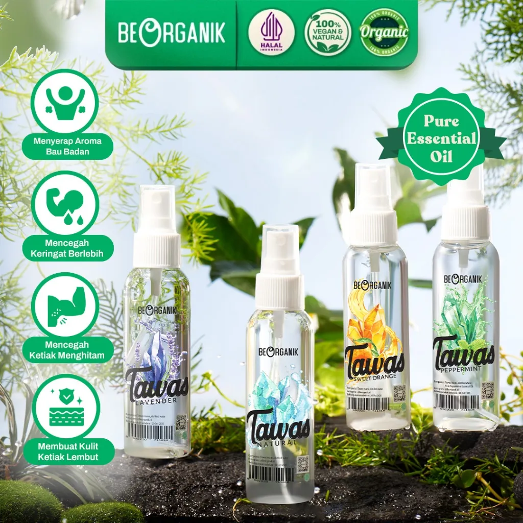BEORGANIK TAWAS SPRAY 100ML / BEBAS BAU BADAN DAN KETIAK / NON ALKOHOL