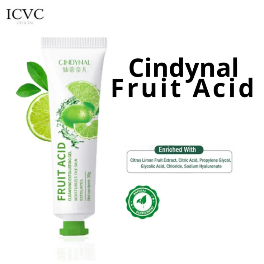 CINDYNAL Facial Glowing Peeling Gel 30ml – Fruit Acid Exfoliating Gel untuk Kulit Wajah Tampak Lebih Halus, Bersih