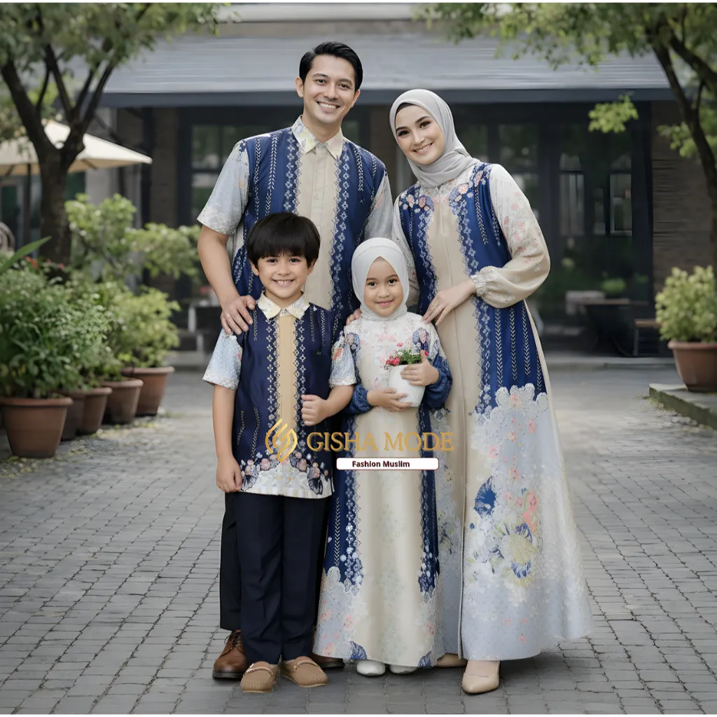 Baju Gamis Anak dan Kemeja Madinna Couple Sarimbit Keluarga Motif Bahan Silk Premium Terbaru Murah