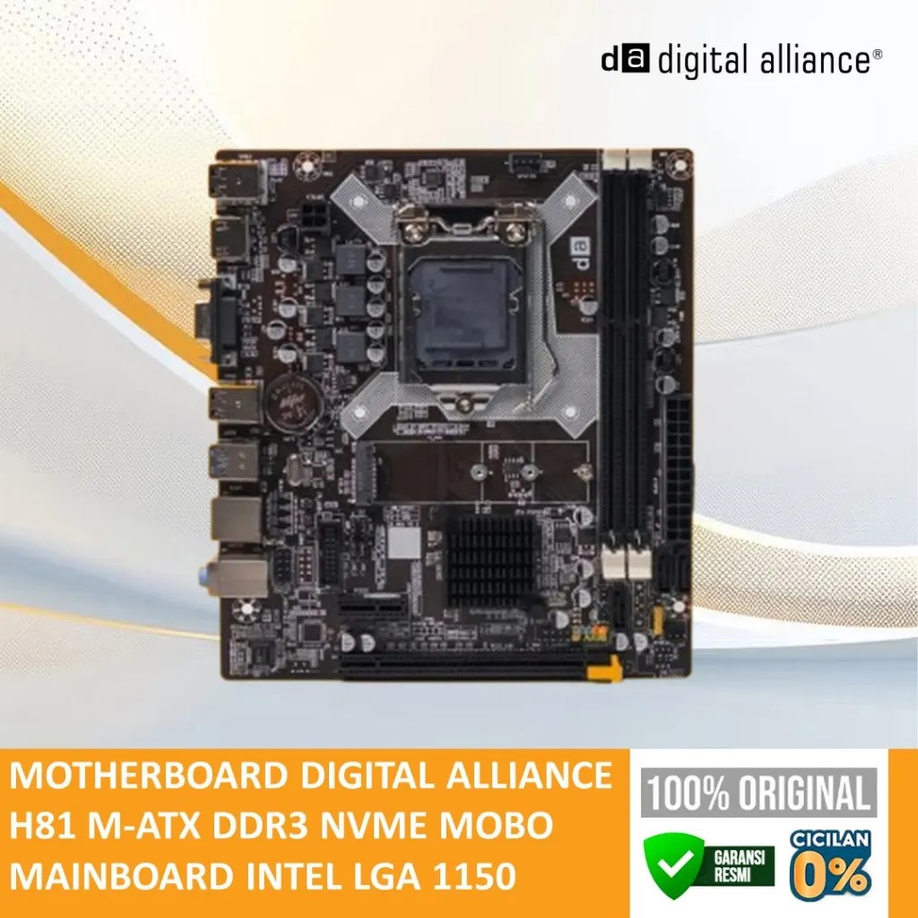 MOTHERBOARD DIGITAL ALLIANCE H81 M-ATX DDR3 NVME MOBO MAINBOARD INTEL LGA 1150