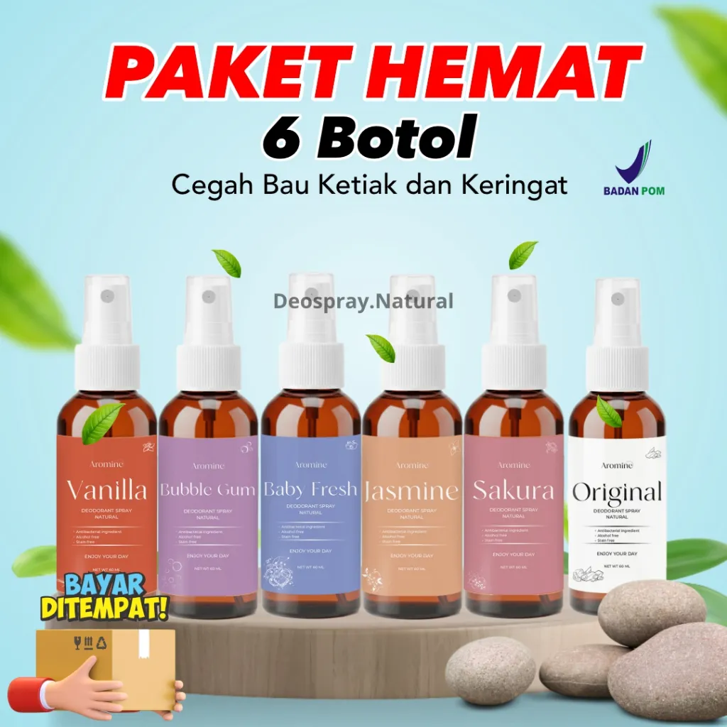[BELI 1 DAPAT 6] DEODORANT NATURAL SPRAY BPOM Tawas Anti Bau Badan & Mencerahkan Ketiak deodorant spray antiperspirant bebas alkohol anti-keringat