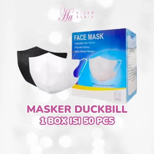 Masker Duckbill Garis 3 Ply Face Mask 1 Box Isi 50 Pcs