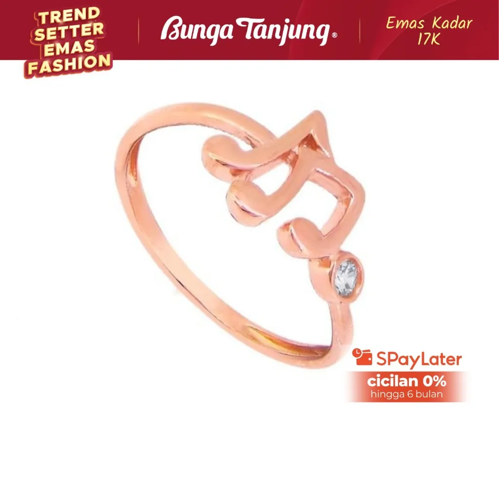 CINCIN NOT BALOK BLINK - EMAS 17K - BUNGA TANJUNG GOLD