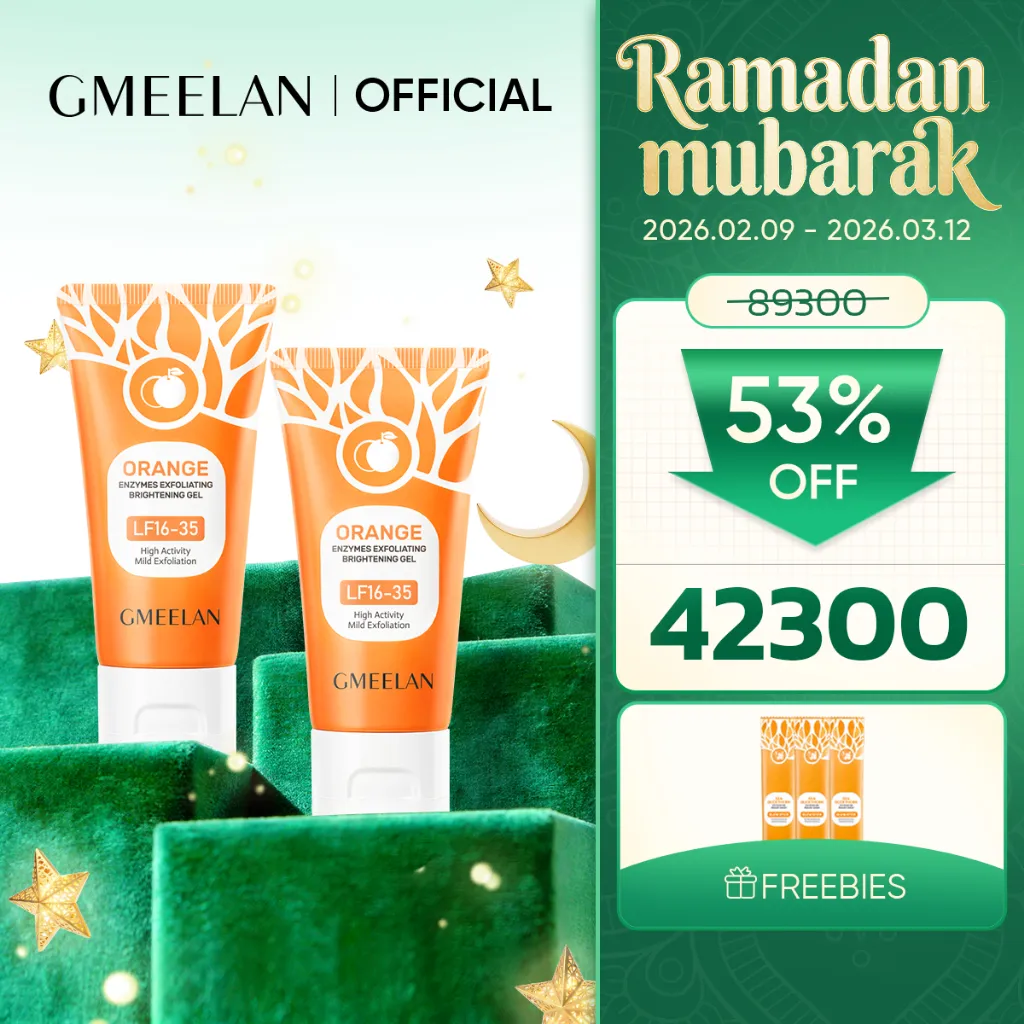GMEELAN 2PCS Orange Exfoliating Gel 50g Pengelupasan Kulit Peeling Blackhead Remova Eksfoliasi Wajah Mengangkat Sel Kulit Mati Peeling Face Skincare BPOM