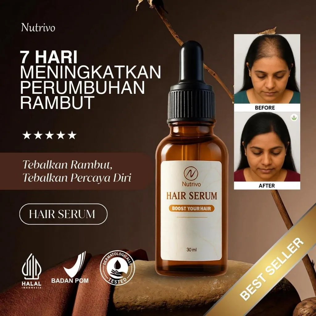 Nutrivo Hair Serum With Redensyl 30ml Atasi Rambut Rontok dan Cegah Kebotakan