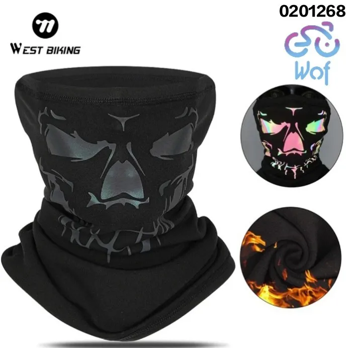 WEST BIKING 268 Masker Pelindung Wajah Reflektif Olahraga Sepeda Motor Warm Cycling Bicycle Bike Headgear Reflective Coating Half Face Mask Balaclava Winter Windproof Motorcycle Outdoor Sports Cap Hiking Climbing Scarf 0201268
