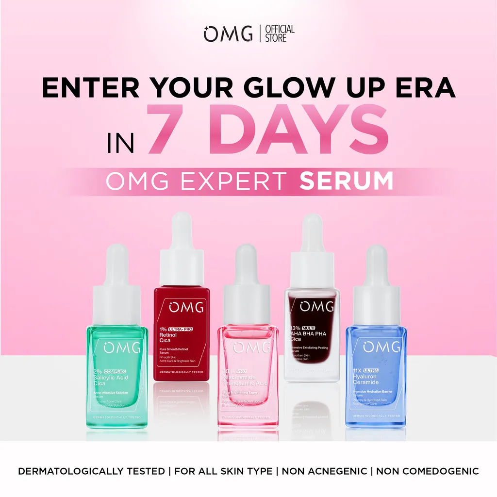 NEW! OMG Oh My Glow Active Expert Serum Series 17 Ml - Brightening, Hydrating, Calming, Exfoliating & Renew Serum