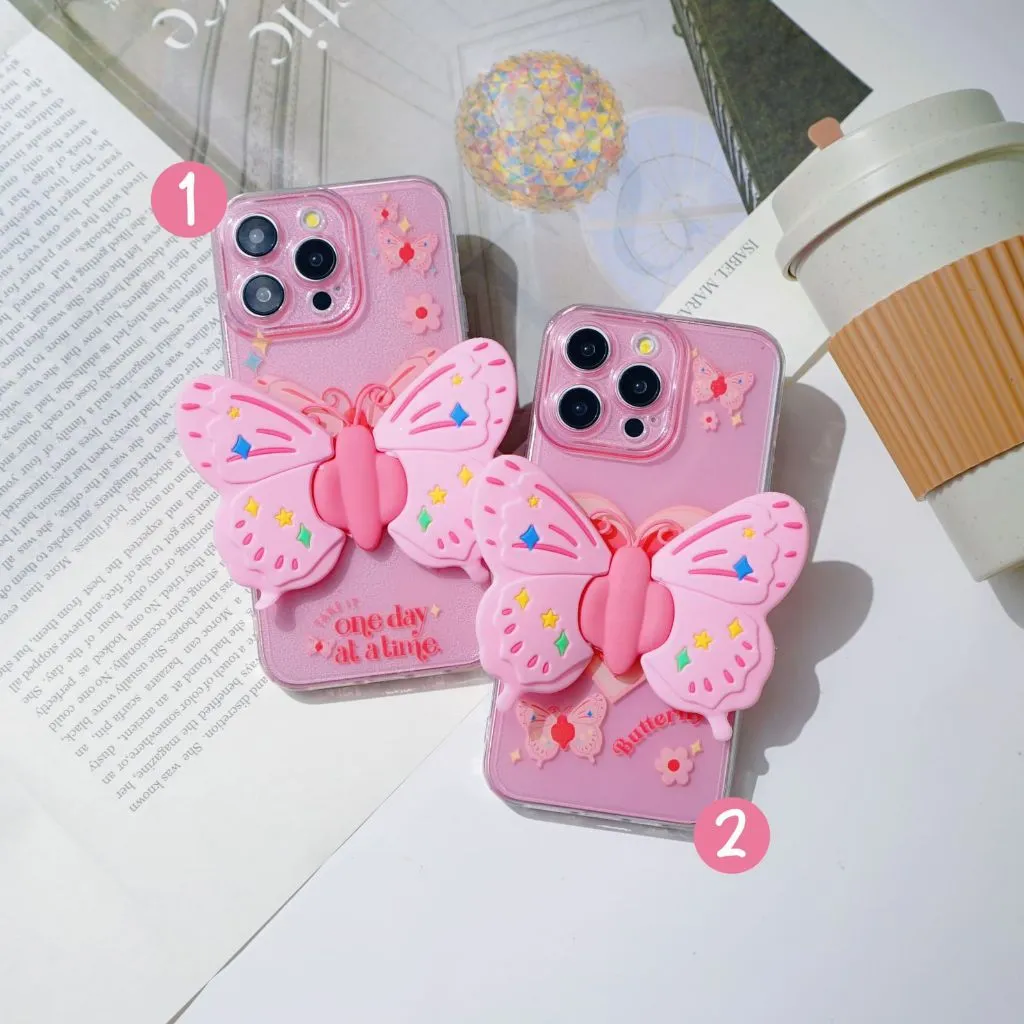 Softcase Clear Motif Kupu - Kupu Timbul [3D-18] For All Type Smartphone - Softcase Bening Motif - Softcase 3D Boneka Timbul - Kesing Transparan Bening Motif - Butterfly Timbul - Kesing Motif Murah - Clear Case Butterfly Lucu