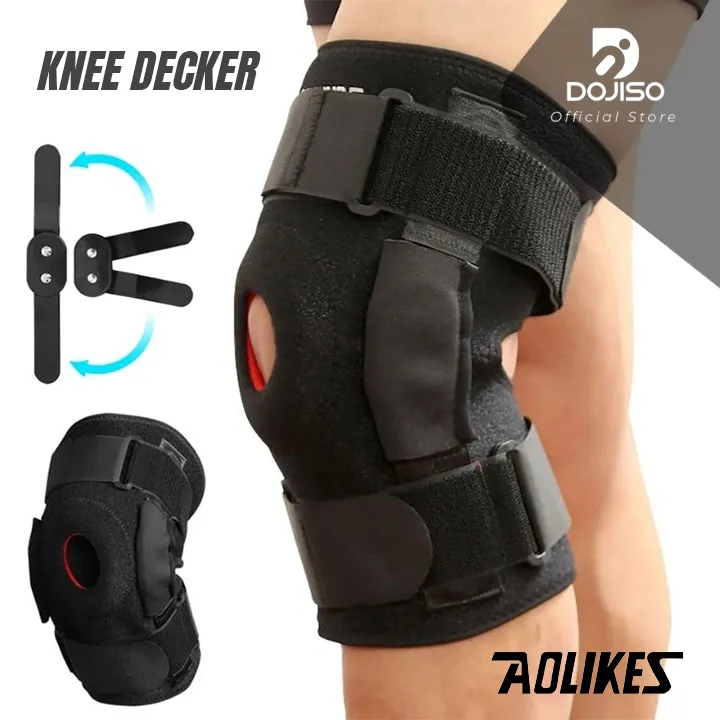 Deker Lutut Premium AOLIKES 7907 + Aluminum Plate dan Strap Knee Support Decker Kneepad Strap