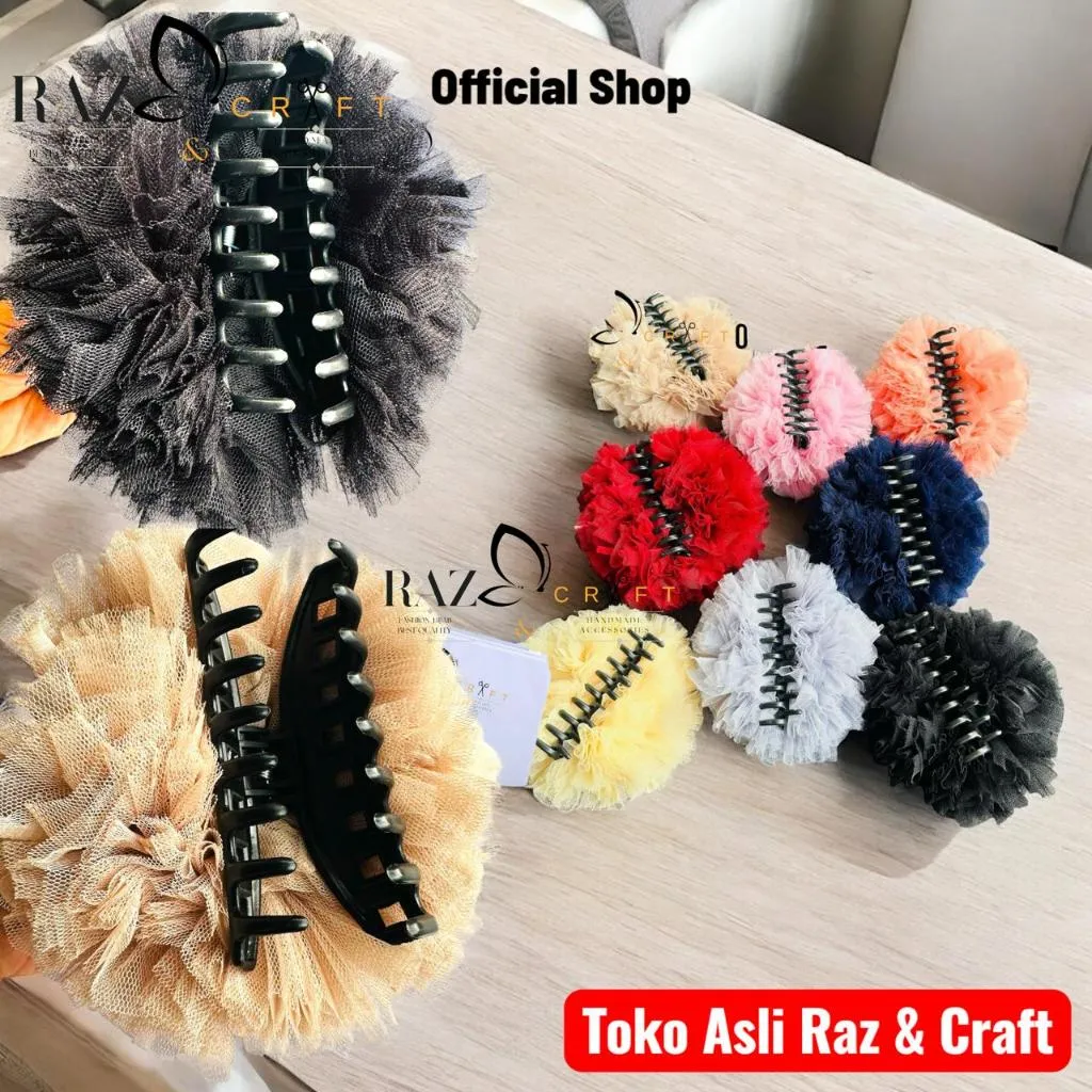 Jepitan Cepol Hijab Anti Pusing Nyaman Awet | Scrunchie Tile Bervolume | Jepit Cepol Hijab Anti Ribet