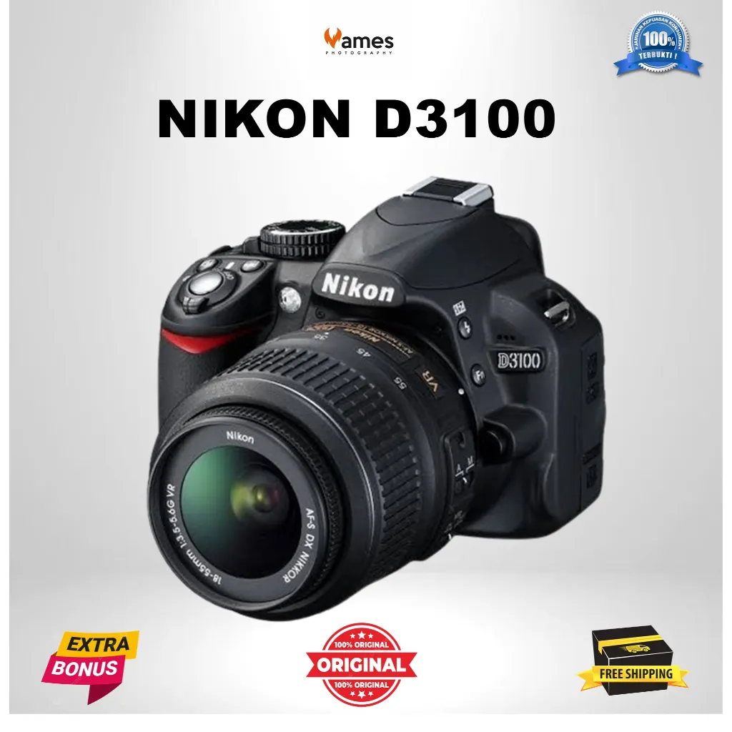 Nikon D3100 Lensa Kit 18-55mm Kamera DSLR - Vg -Likenew