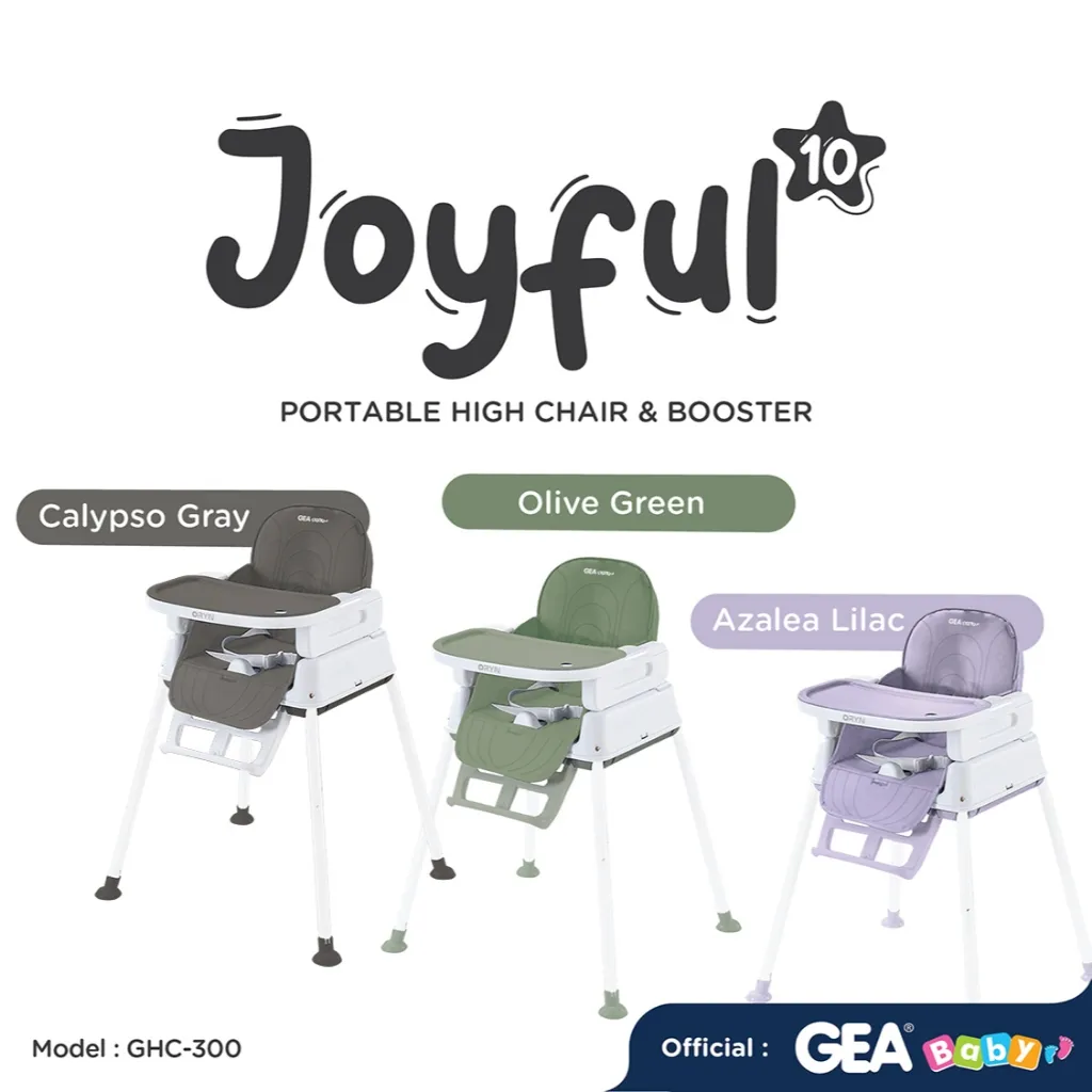GEA Baby Joyful 10 portable high chair & booster (GHC-300) / 11 in 1 Multifunction High Chair / Baby Feeding Chair / Meja Makan Anak balita / Kursi Makan bayi