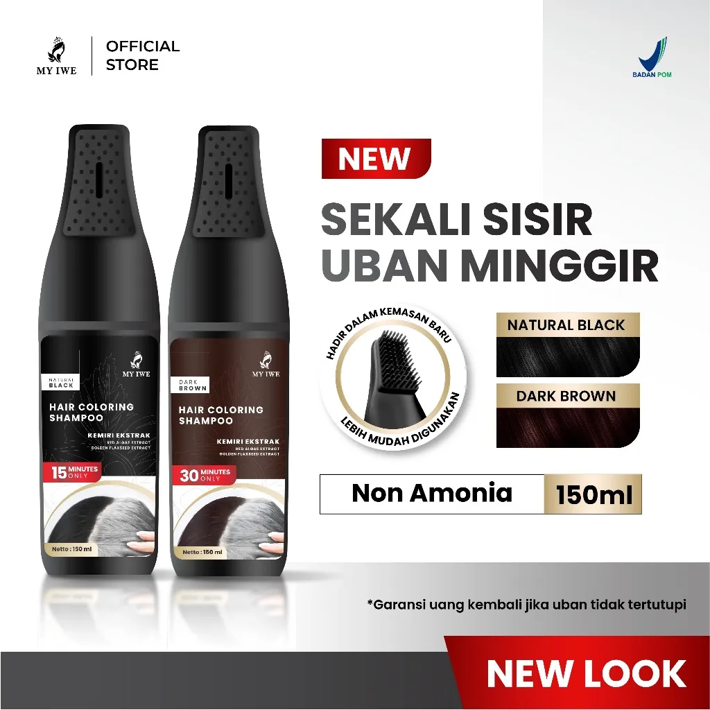 [NEW LAUNCH] Myiwe Hair Coloring Shampoo Sisir Penghilang Uban / Shampoo Penghitam Rambut Uban / Shampoo Penghilang Uban