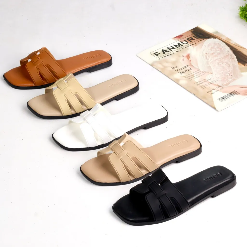 SAFINA Florence Sandal Wanita Flat Simple Casual Elegant | Ringan Empuk Anti-Slip