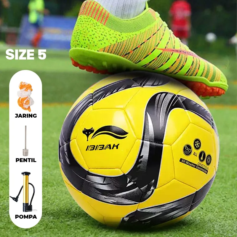 BBAK Bola Sepak / Bola Kaki PVC Size 5 KUALITAS TERJAMIN FREE POMPA PENTIL JARING