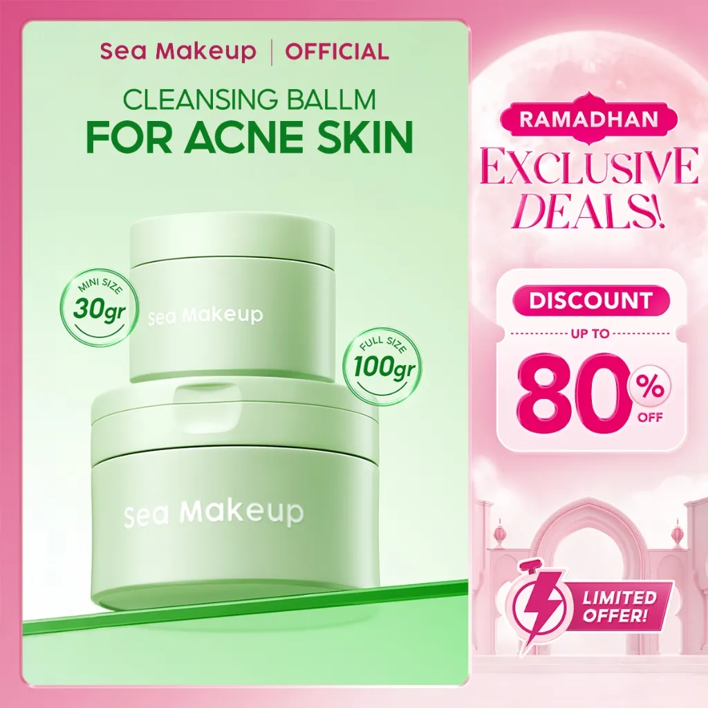 Sea Makeup Cleansing Balm – Pembersih Wajah & Make Up Remover untuk Kulit Berjerawat, dengan Salicylic Acid [BPOM], Alternatif Micellar Water, Cleansing Oil & Cleanser Wajah