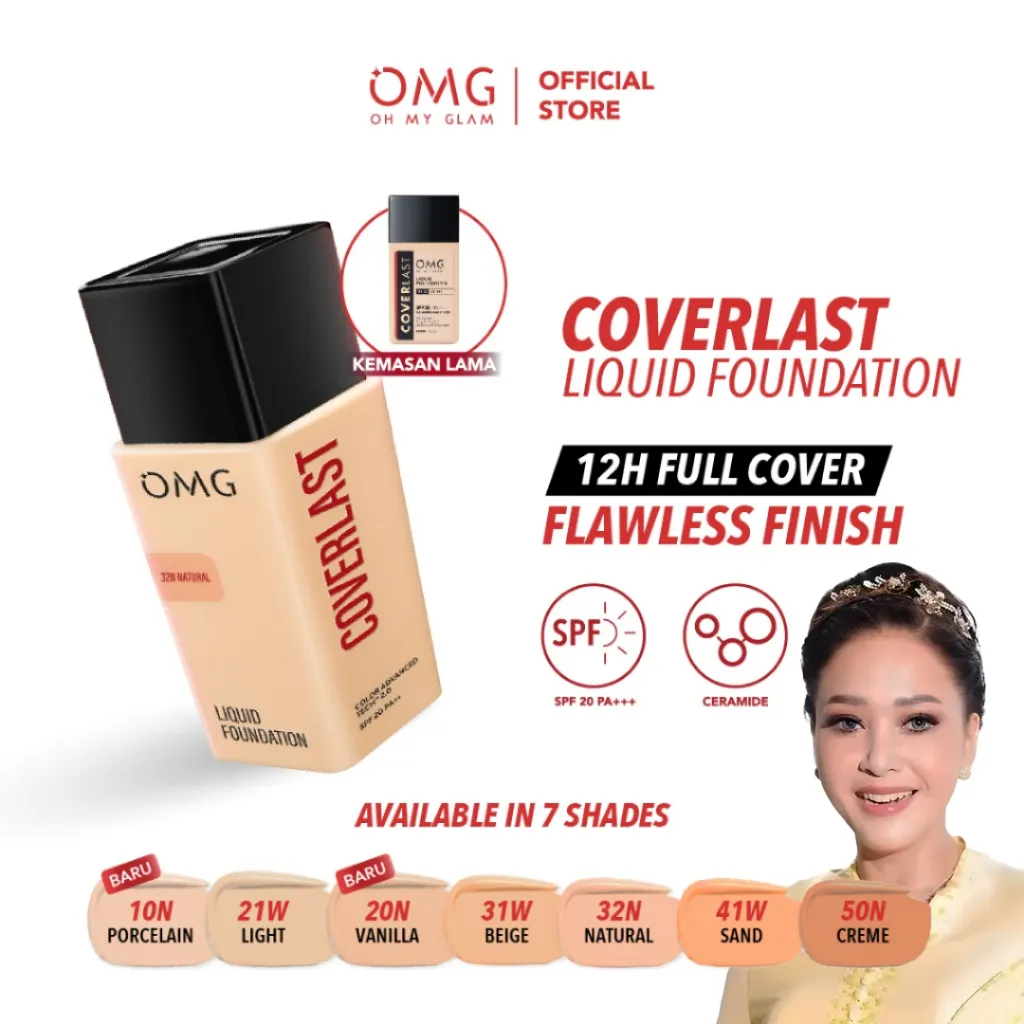 [NEW SHADE!] OMG Oh My Glam Coverlast Liquid Foundation - Flawless Coverage & Tahan 12 Jam