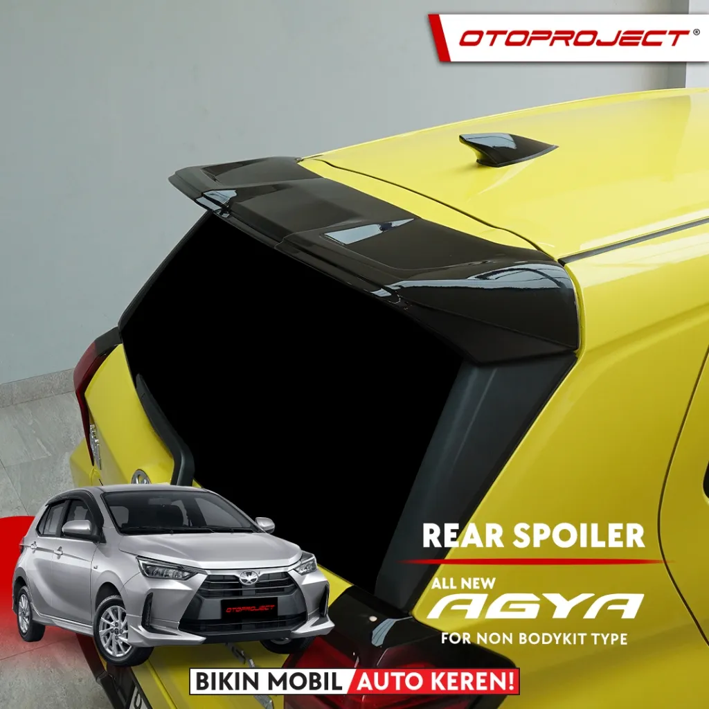Otoproject - Rear Spoiler Belakang All New Agya / Ayla 2023 2024 2025 2026 Black Glossy