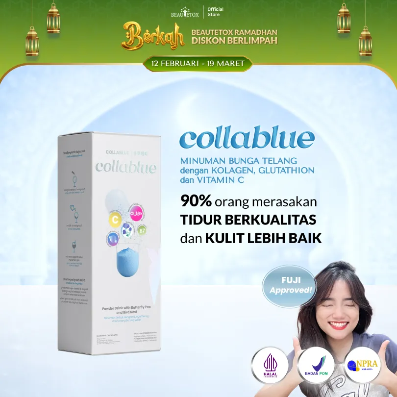 BEAUTETOX Collablue Minuman Bunga Telang Sarang Burung Walet Vitamin C Glutathione Collagen Drink