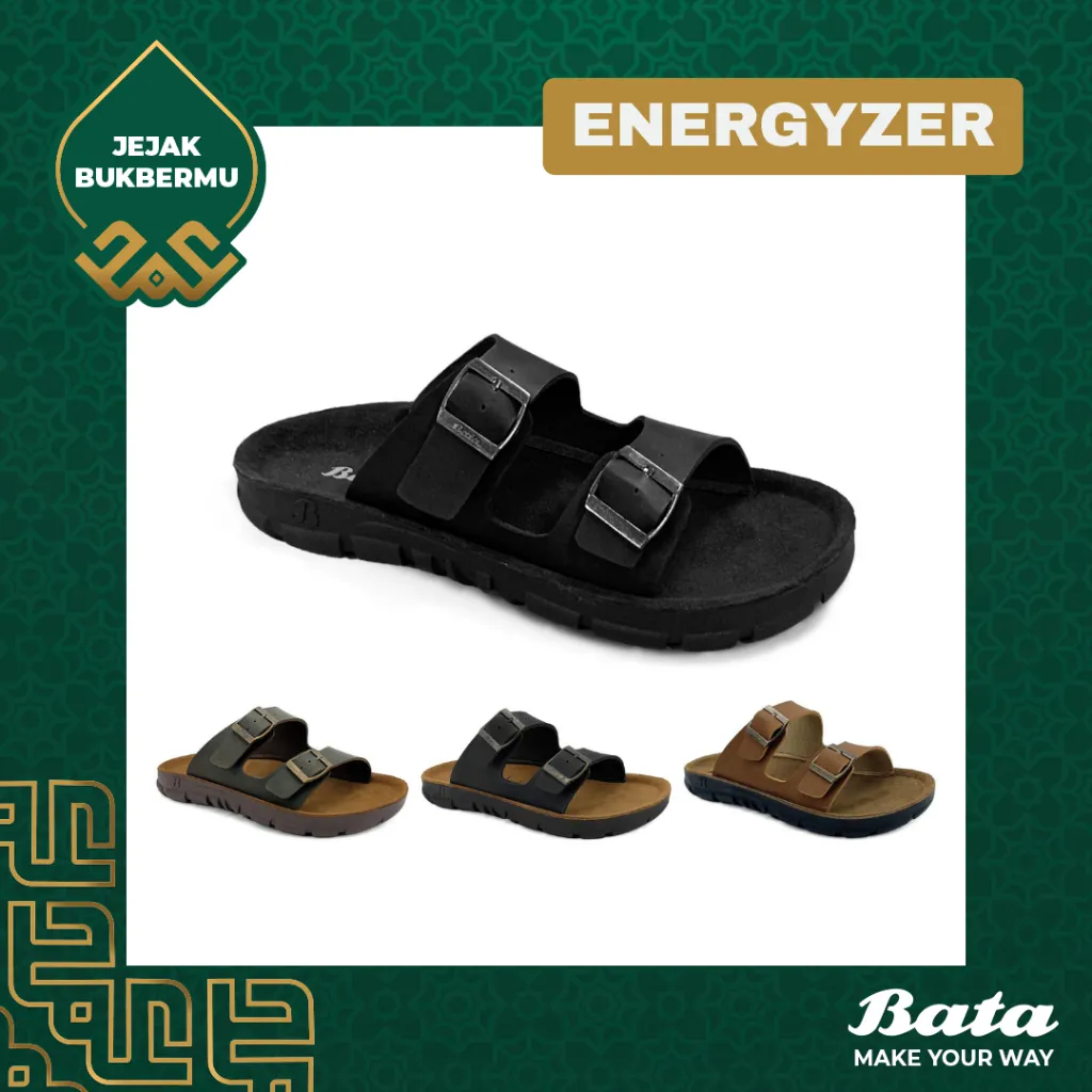 [Ramadan | EID Collection] BATA - ENERGYZER "Genuine Leather Insole" Sandal Mules Kasual Pria