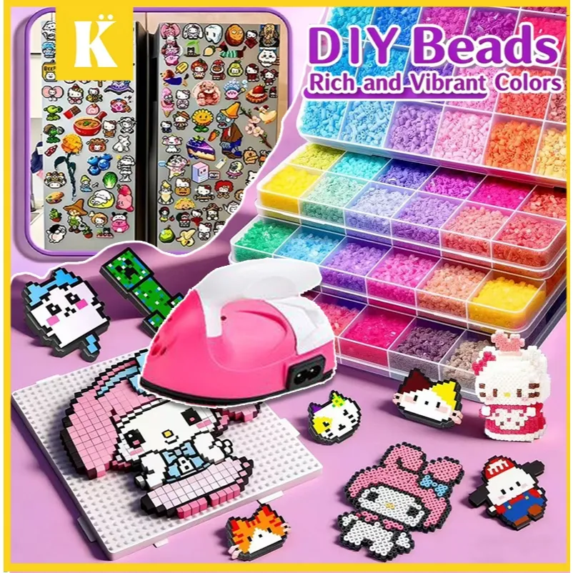 Keeppley 24/48/72/96 Warna Mainan DIY Perler Fuse Beads Kit DIY Manik-manik Perler Set Luntur