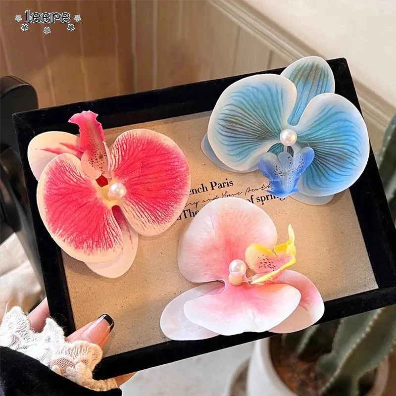【COD⭐】Jepit Rambut Anggrek Kupu-kupu Korea Calla Lily/Jepit Rambut Anggrek Lateks Modis/Jepit Rambut Anggrek Kupu-kupu Fashion Korea yang Cantik/Aksesoris Rambut Gadis Cantik/Jepit Rambut Anggrek Mutiara Aksesoris Rambut -Le