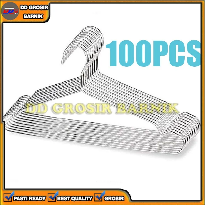 [DGB] 100PCS GANTUNGAN BAJU HANGER STAINLESS KAWAT BAJA BESI TAHAN ANTI KARAT 100 PCS