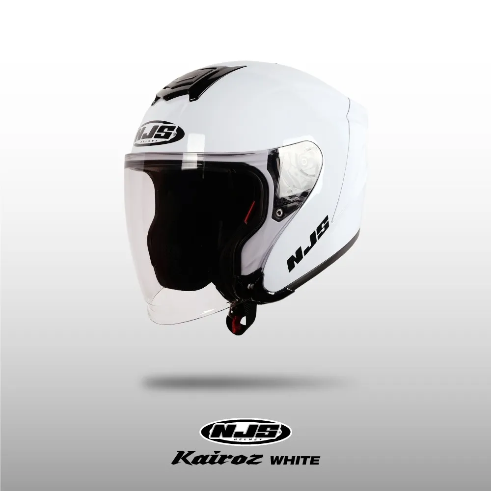 NJS KAIROZ WHITE - (FREE SPOILER) - Helm Half Face | Kairoz | Kairoz V1 | Kairoz Polos | Kairoz ORI | NJS ORI