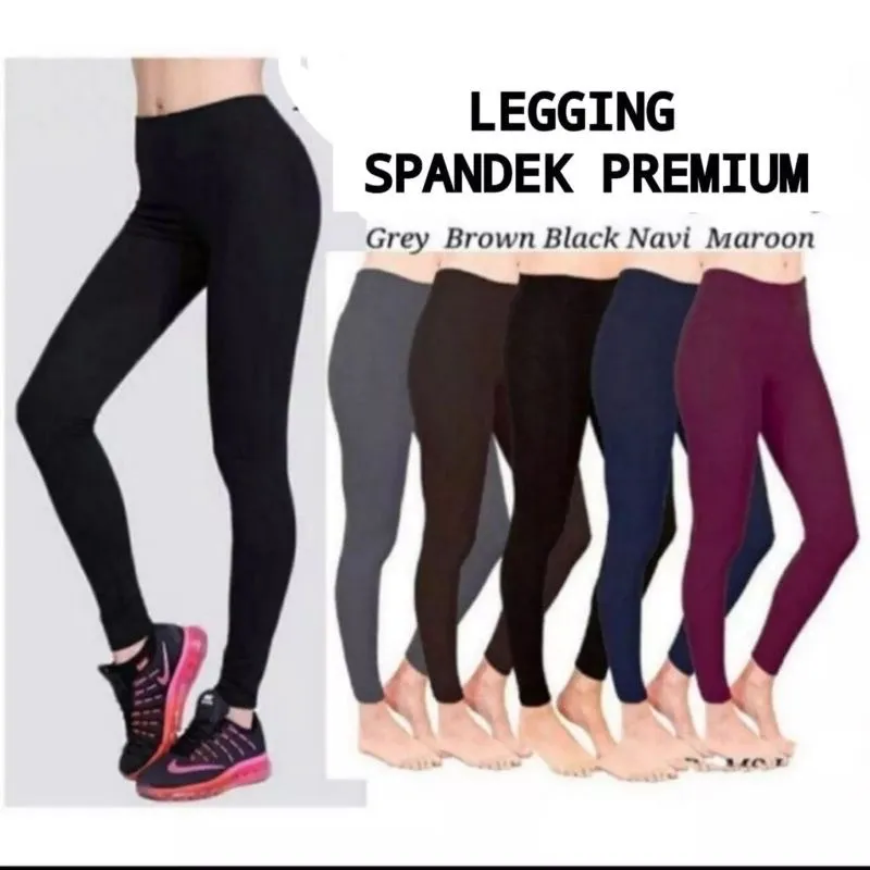 TERMURAH Legging Panjang Tebal Premium / Celana Leging Polos Jersey Spandek / Lejing Kaos Dewasa