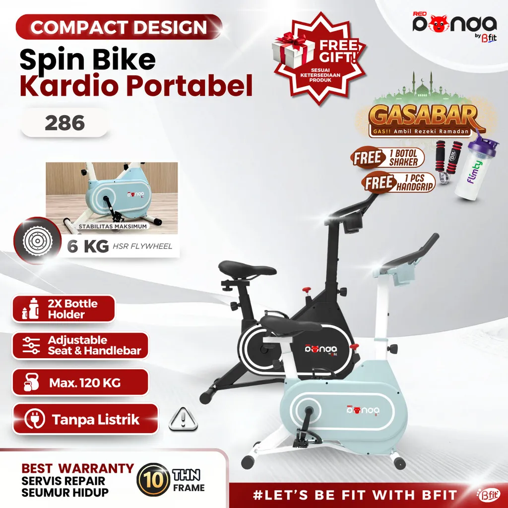 Sepeda Statis Redpanda 286 Spin Bike Sepeda Olahraga Cardio Portable Alat Fitness Gym
