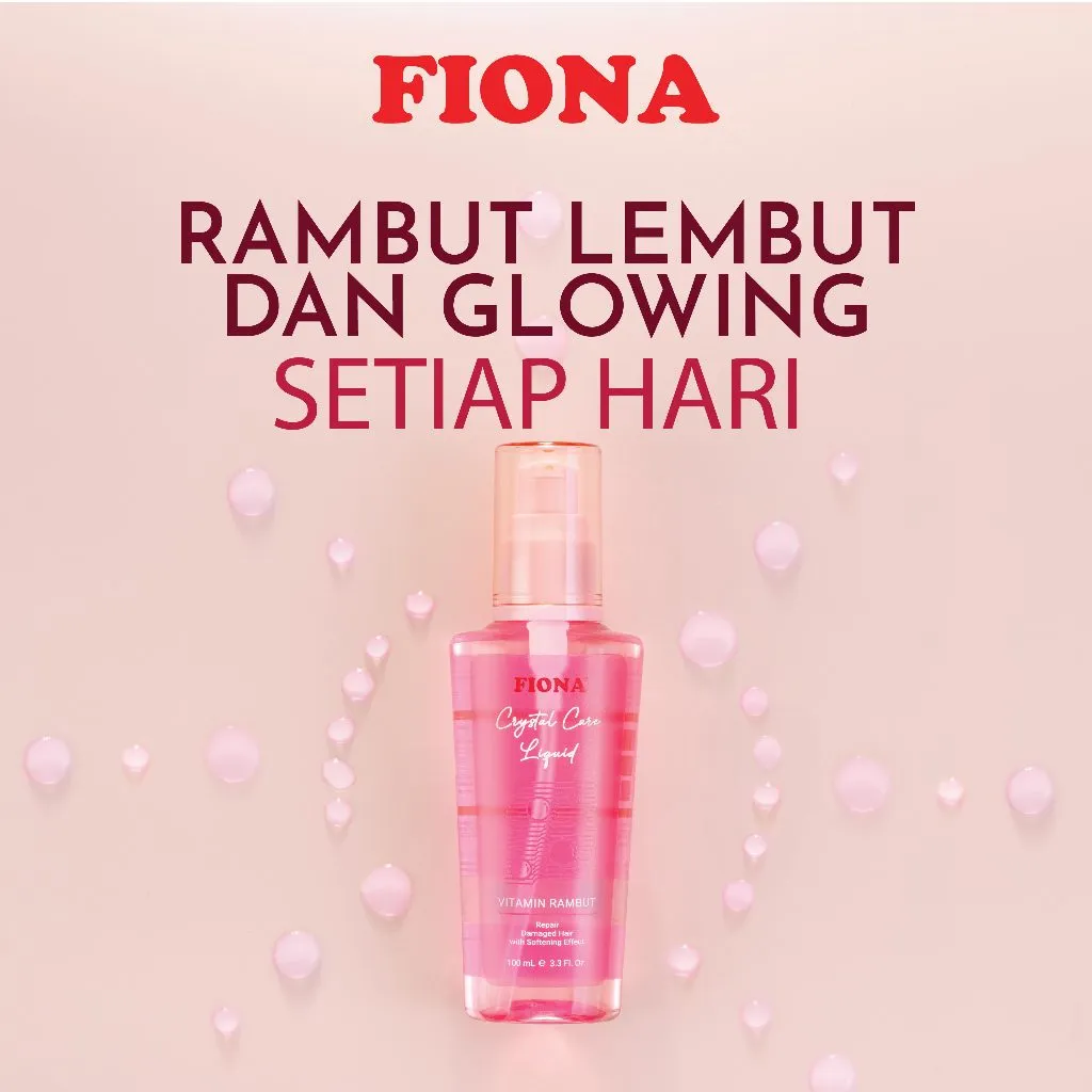 Fiona Crystal Care Pink Vitamin Rambut 100ml – Perawatan Rambut Kering, Kusam & Bercabang