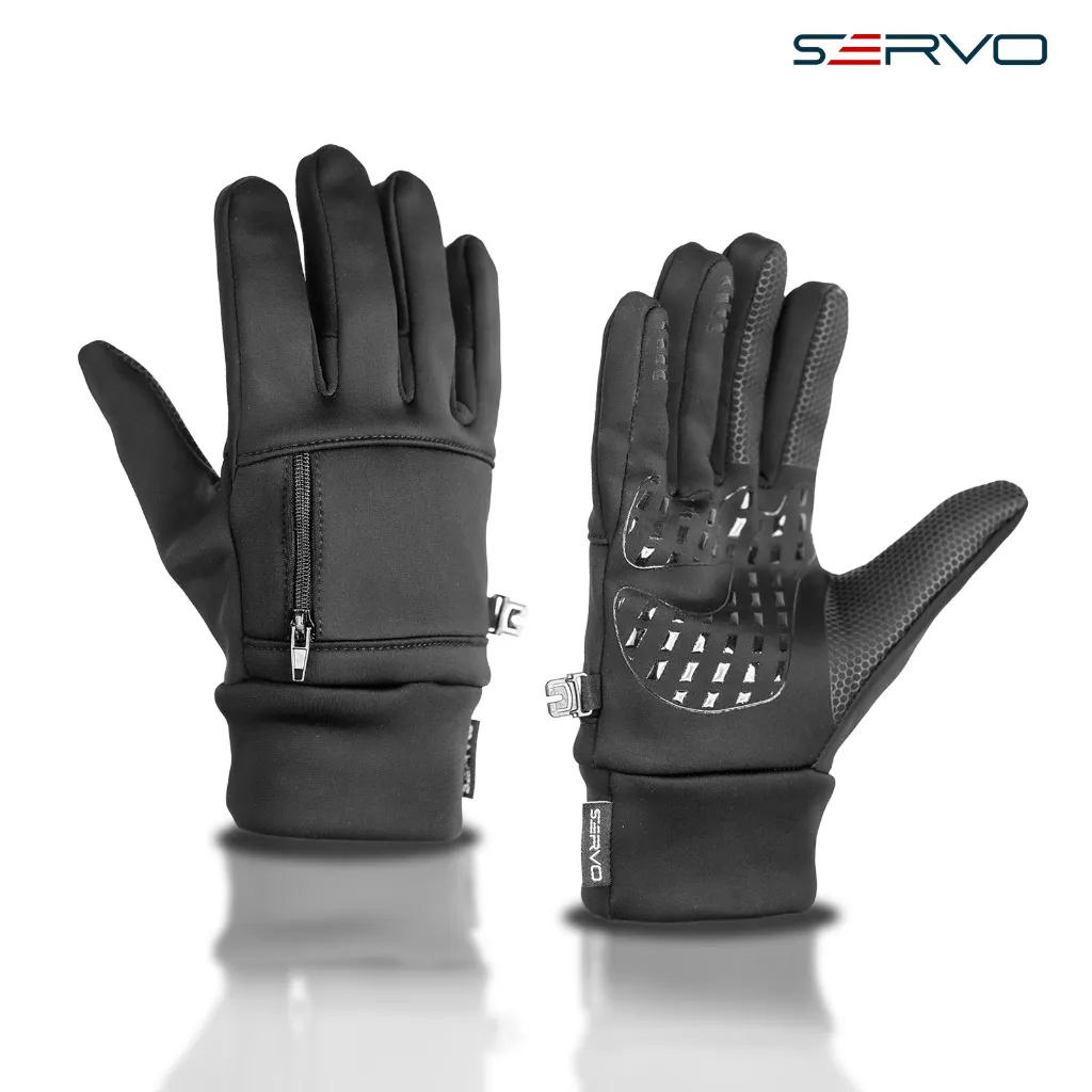 Servo Road - Sarung Tangan Motor 08 Pocket Water Resistant Elastic Glove Layar Sentuh Motorcycle Riding
