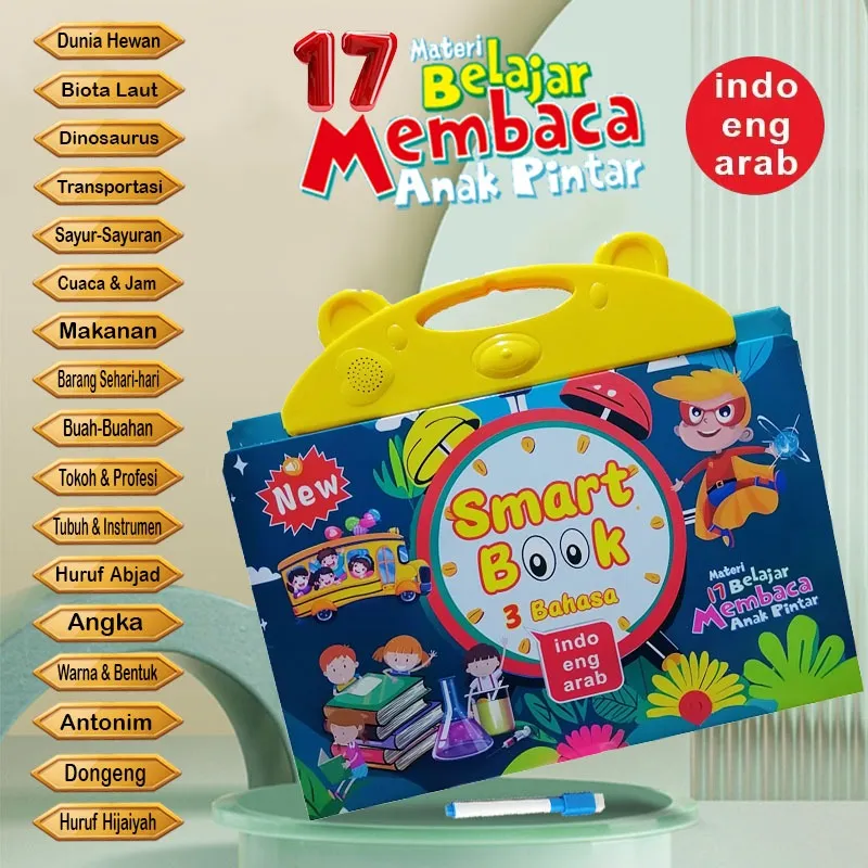 Smartbook 3 Bahasa 17 Materi Belajar Mainan Edukasi Anak