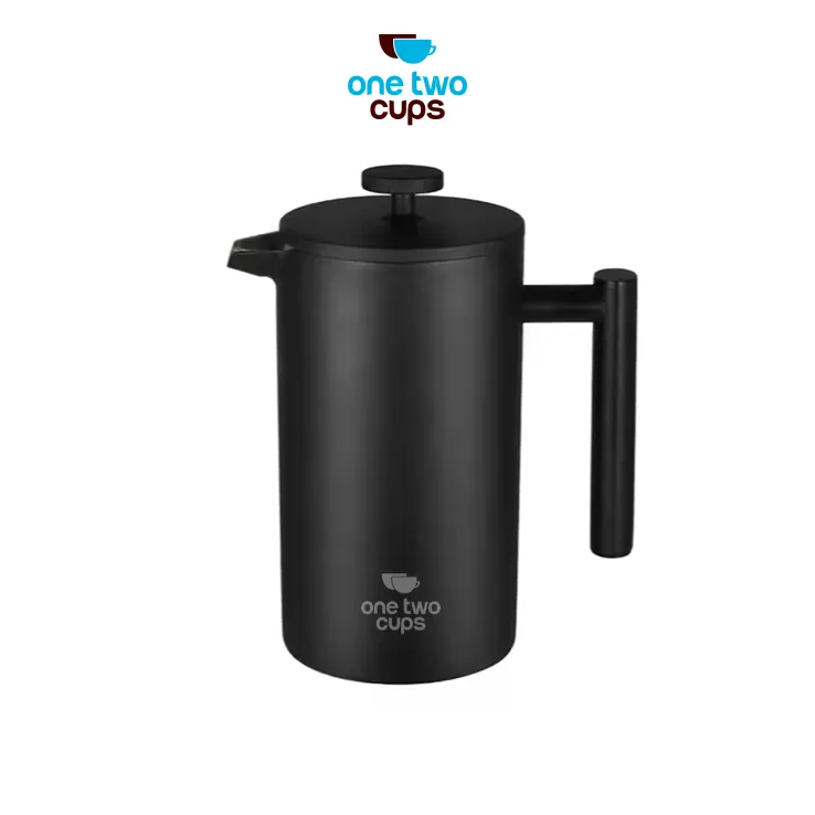 One Two Cups French Press Coffee Maker Pot Stainless Steel - FP1L